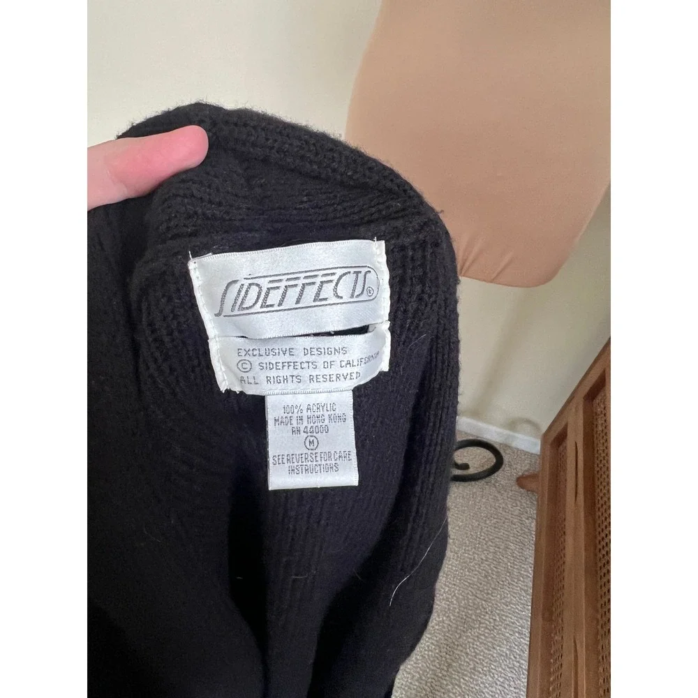 Vintage Side Effects 90s Black Fringe Cardigan - Picture 6 of 6